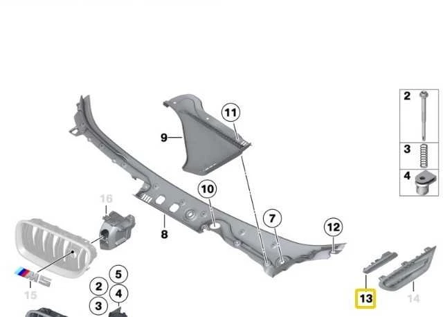 BMW F10 F11 Apdailos šoninis skydelis priekinis dešinysis originalus 51137336648