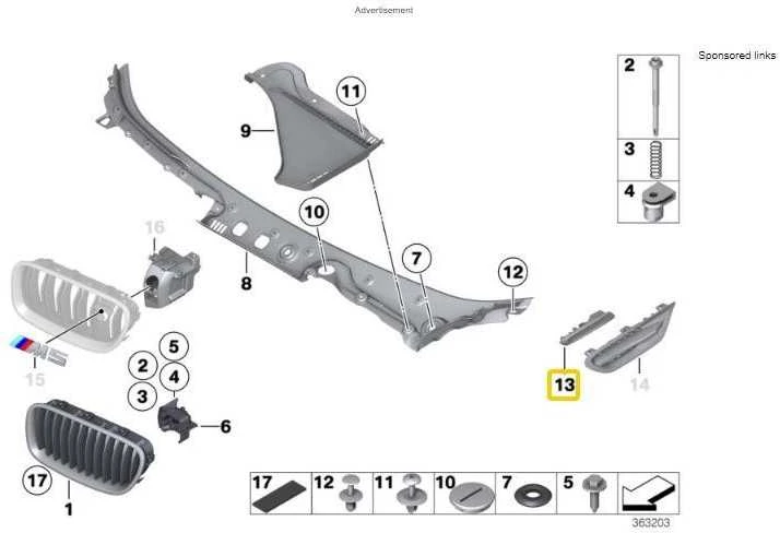 BMW F10 F11 Apdailos šoninis skydelis priekinis dešinysis originalus 51137336648