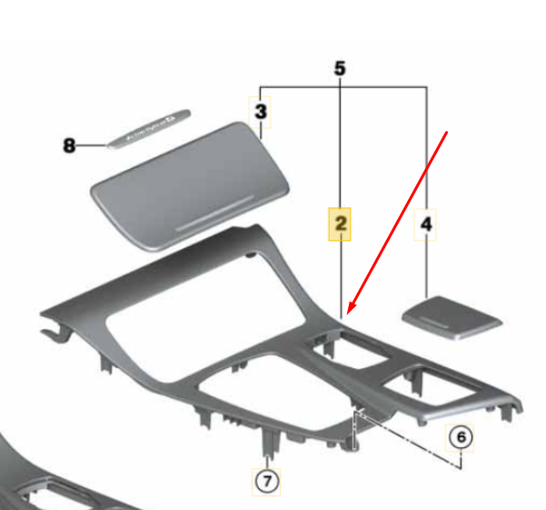 Bmw 5 F10 F11 Centrinės Konsolės Dangtelis Originalus 51168050694