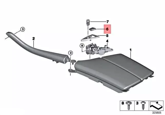 BMW F10 F11 dangtelio užraktas Chrome originalus 51169277351