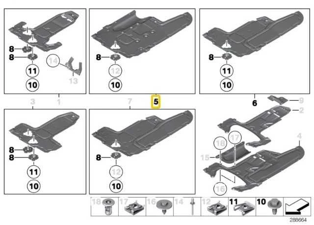 Bmw Grindų Dengimo Centras 5 F07 F10 F11 6 F06 F13 7 F01 F02 Originalus 51757193220