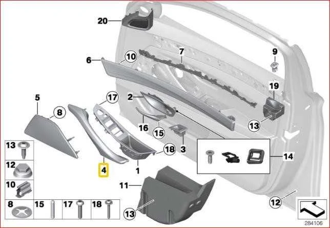BMW F10 F11 Kairysis Uždarymo Rankena Originalus 51417225859