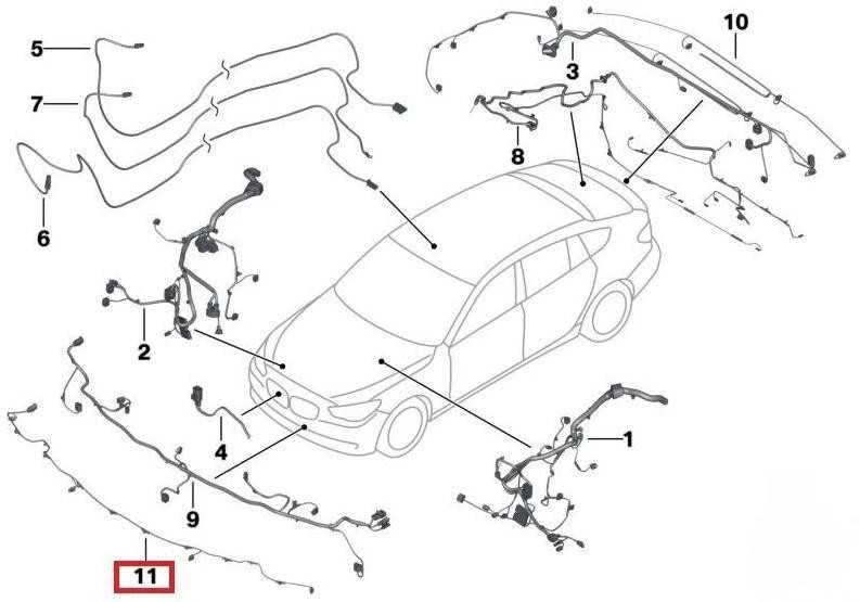 BMW F10 F11 laidų rinkinys PDC priekinis originalus 61129241694