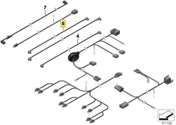 Bmw F11 F11 Lci Šoninės Kameros Laidinio Rinkinys Originalus 61119381284