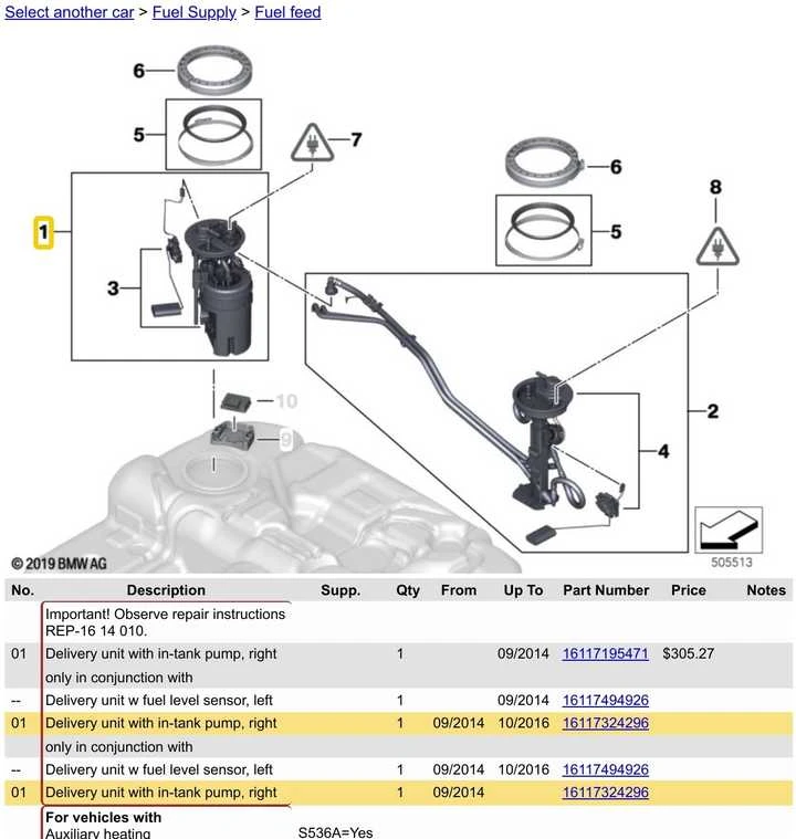 BMW F15 E70 X5 09-15 keleivio dešinės pusės elektrinis kuro siurblys 16117195471 originalus