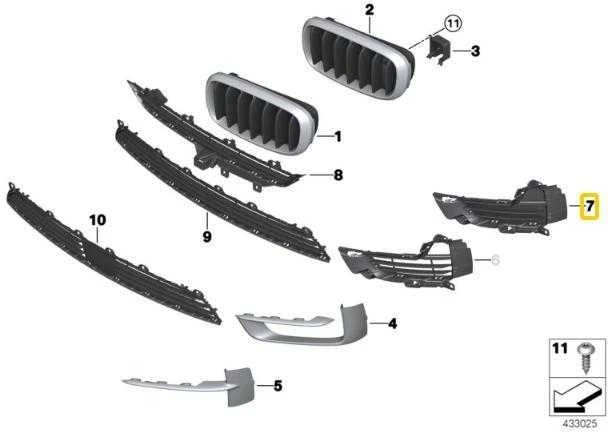 BMW F15 priekinis bamperis juodas uždaras grotelės kairės pusės originalus 51117307993