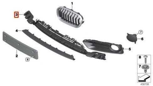 BMW F20 F21 Centro Žemutinė Grilis Originalus 51117383765