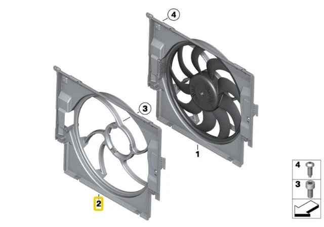 BMW F20 F21 F22 F23 F30 F31 F32 F33 F34 F36 Ventiliatorius Skydas Originalus 17428626871