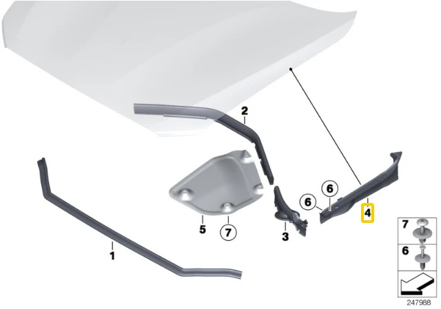 BMW F20 F21 F22 F87 M2 Dešinės Pusės Panelės Antspaustukas Originalus 51767269998