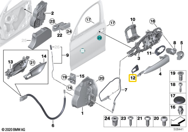 BMW F20 F21 F22 F87 M2 F30 F80 M3 Rankinis Vairu Dešinė Originalus 51217060294