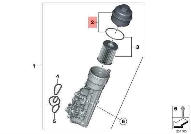 BMW F20 F21 F30 Alynas Filtrų Dangtelis Originalus 11427625483