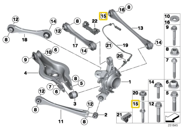 BMW F20 F21 F30 Exzenterschraube Originalus 33326796196