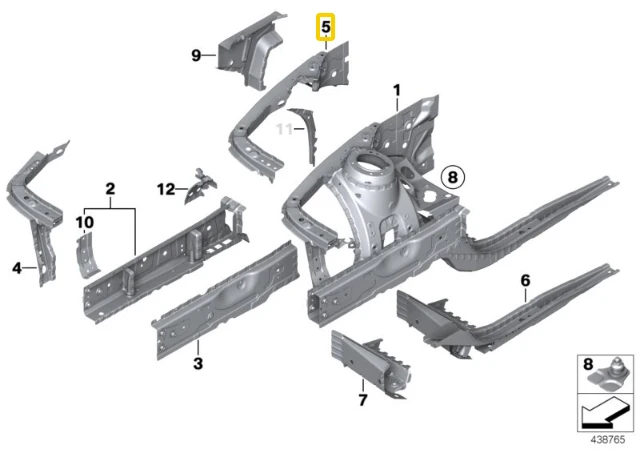 BMW F20 F21 F30 Ratinas Angos Palaikymas Išorinis Kairys Originalus 41007284103
