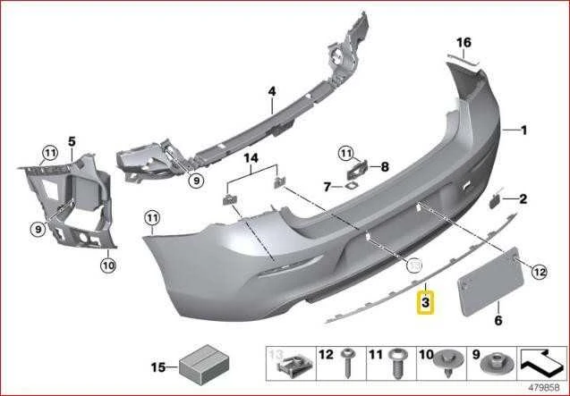 Bmw F20 F21 Galinio Krašto Juostelė Originalus 51127371758