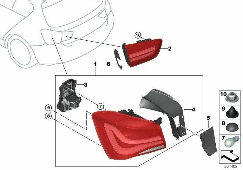 Bmw F20 F21 Galinio Šviesos Dešinė Panelė Originalus 63217456502