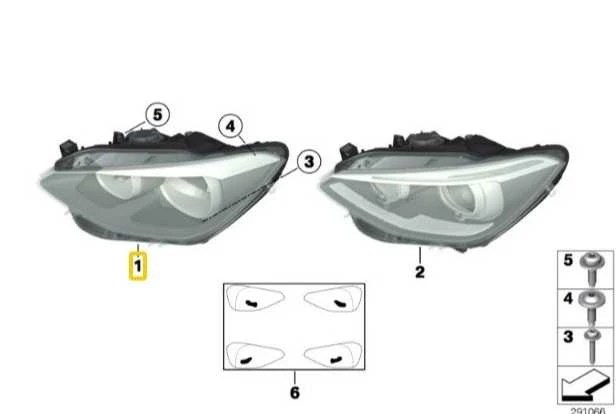 BMW F20 F21 halogeninis priekinis kairės pusės žibintas originalus 63117229671