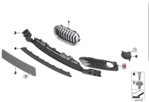 BMW F20 F21 Iš Dalies Uždarytas Grilis Originalus 51117443807