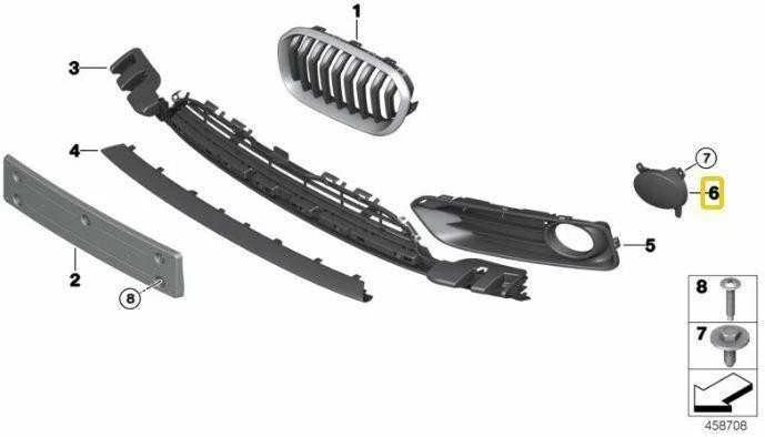 BMW F20 F21 Kairysis Puspeldinio Žibintas Dangtelis Originalus 51117371727