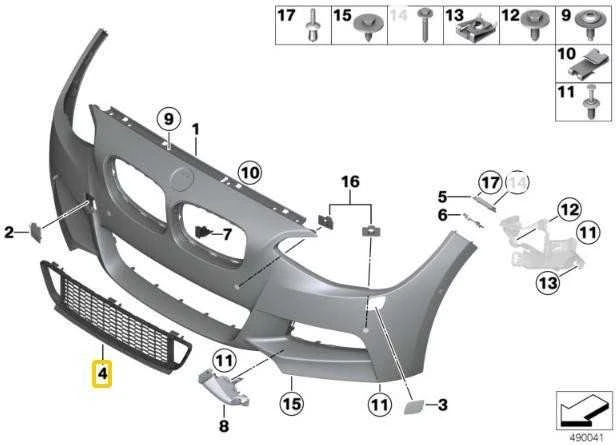 Bmw F20 F21 Lci Centro Žemutinė Grilis Originalus 51118061306