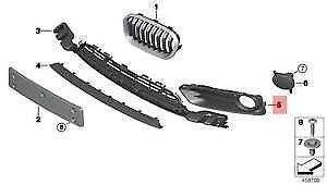 BMW F20 F21 LCI priekinio rūko žibinto apvado grotelės kairėje originalios 51117371665