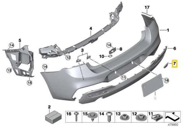 BMW F20 F21 vilkiko dangčio lankstas originalus 51128060301
