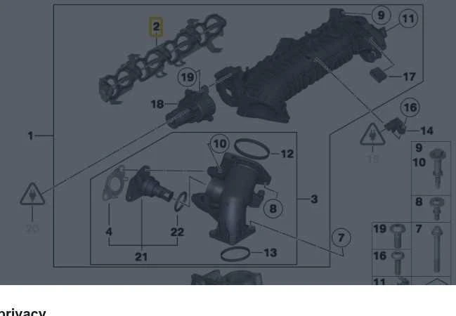 BMW F20 F30 F10 įsiurbimo kolektoriaus tarpiklis 11617812938