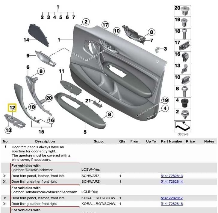 BMW F20 F30 F31 F31 F34 F36 LHD LANGŲ MAITINIMO JUNGIKLIO DANGTELIS KAIRĖJE N/S 51417403892 ORIGINALUS