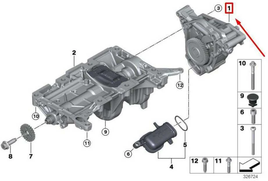 BMW F20 F36 E89 variklio alyvos siurblys originalus 11417610378