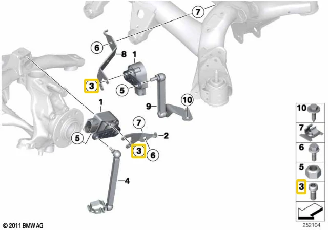 BMW F20 F44 G21 F92 Pan galvutės varžtas originalus 07141543905