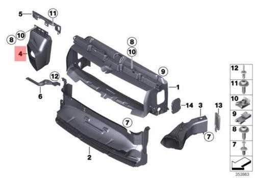 BMW F22 2 Kairysis Išorinis Radiatoriaus Oro Vamzdis Originalus 51748054417