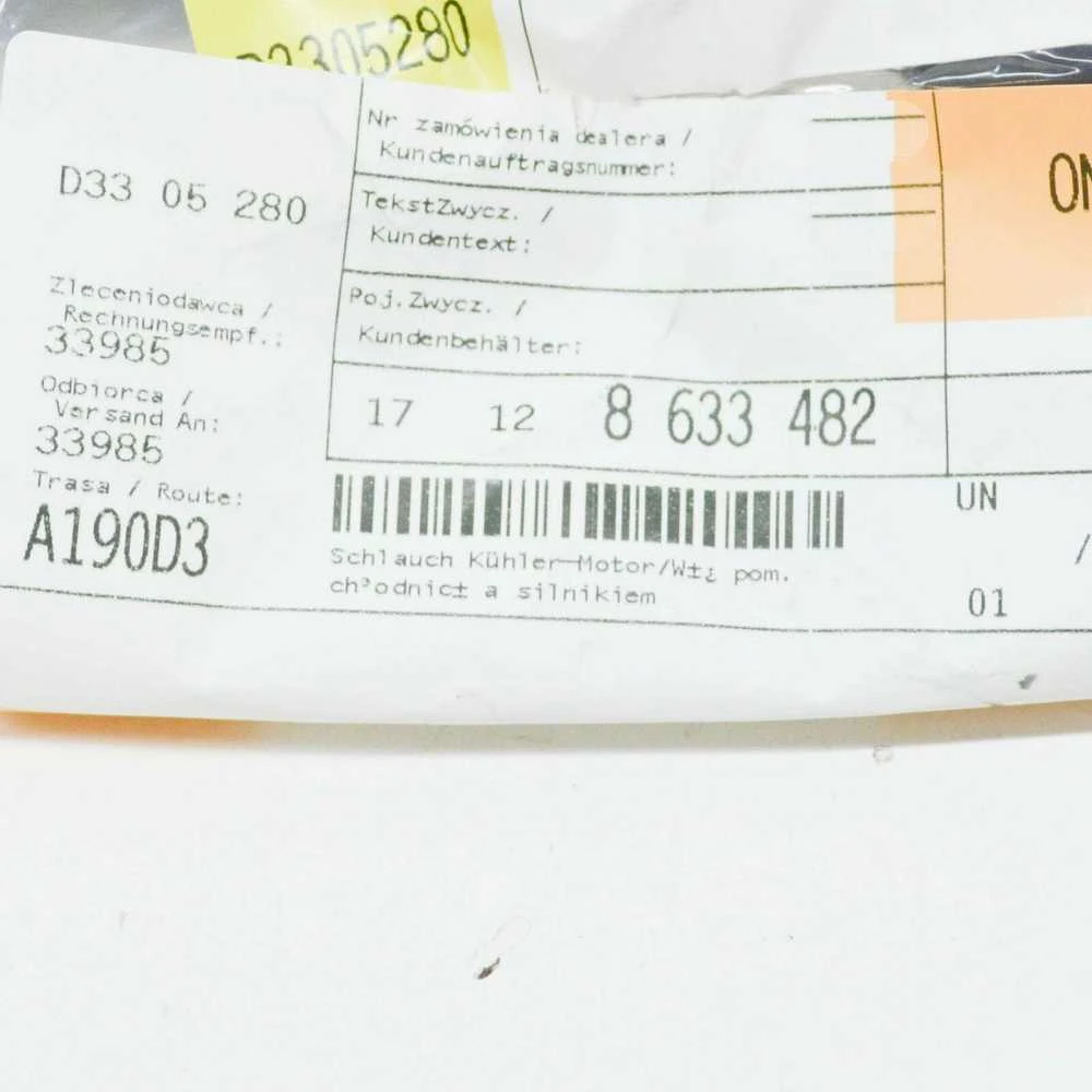 BMW F22 apatinė radiatoriaus aušinimo skysčio žarna Originali 17128633482