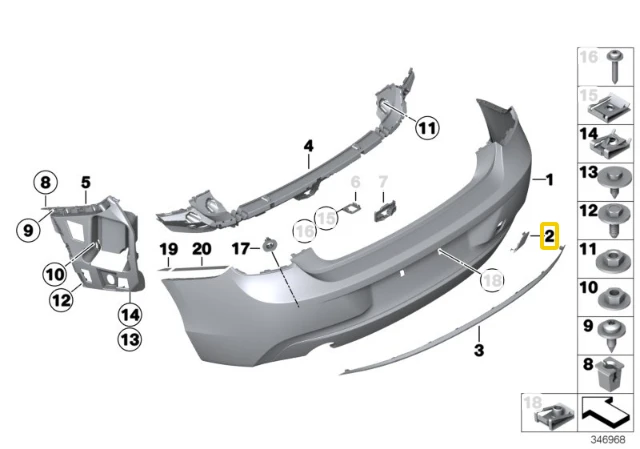 Bmw F22 F23 Towing Eye Flap Primed Originalus 51127391807