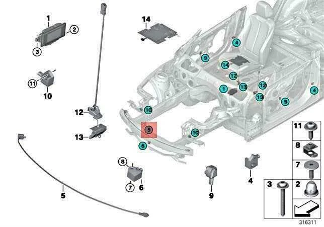 BMW F22 F87 Pedestrian Prot Optinis Pluoštas Sensorius Originalus 65769318779