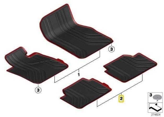 Bmw F23 Fussmatten Allwetter Hinten 51472361515 Originalus