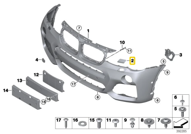 BMW F25 apiplovimo purkštukų rinkinys 51118064137