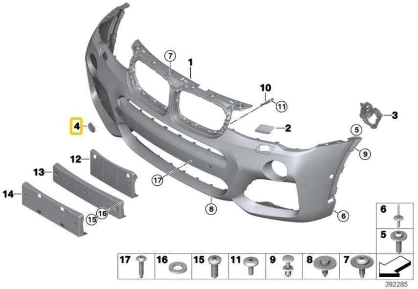 BMW F25 F26 vilkimo akies dangtelis priekinis originalus 51118065883