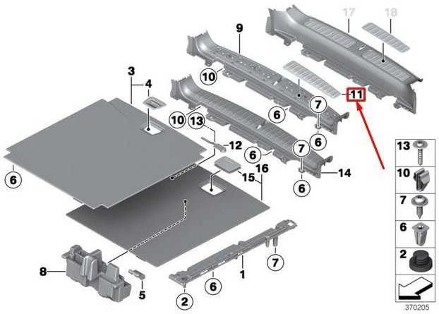 BMW F25 galinė bagažinės nerūdijančio plieno apdailos įsiurbimo anga dešinėje pusėje originali 51477250960