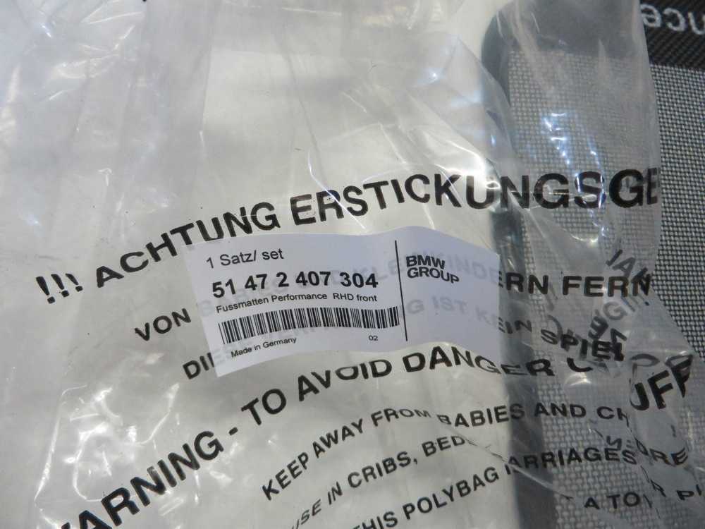 BMW F30 F30 F80 F31 M Performance priekinių grindų kilimėlių rinkinys F30/F31 3 serijos originalios 2407304