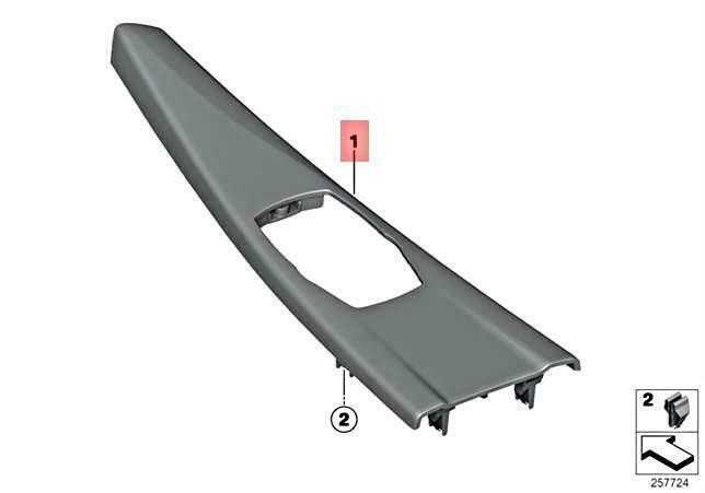 Bmw F30 F31 F32 F34 F36 Centrinė Konsolė Aliuminis Originalus 51168064245