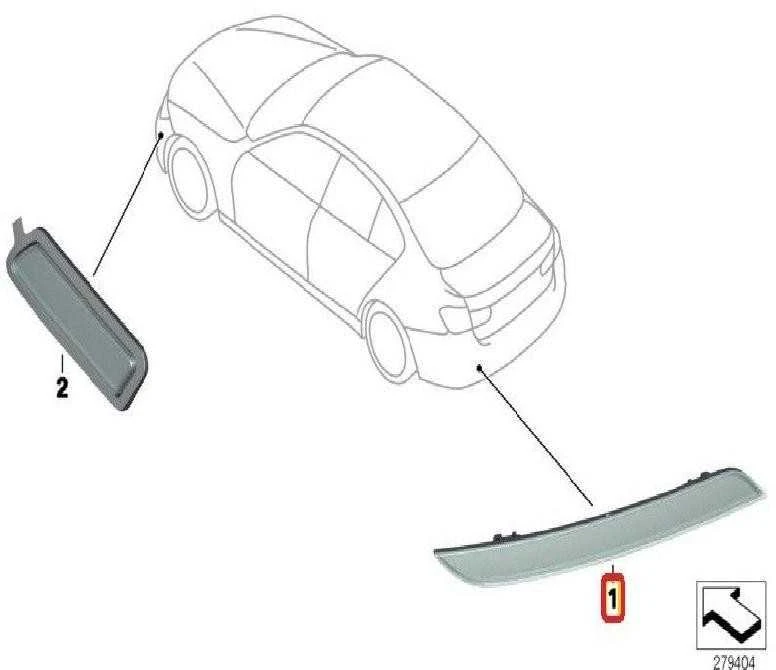 Bmw F30 F31 Galinis Kairysis Atšvaitas Originalus 63147847165