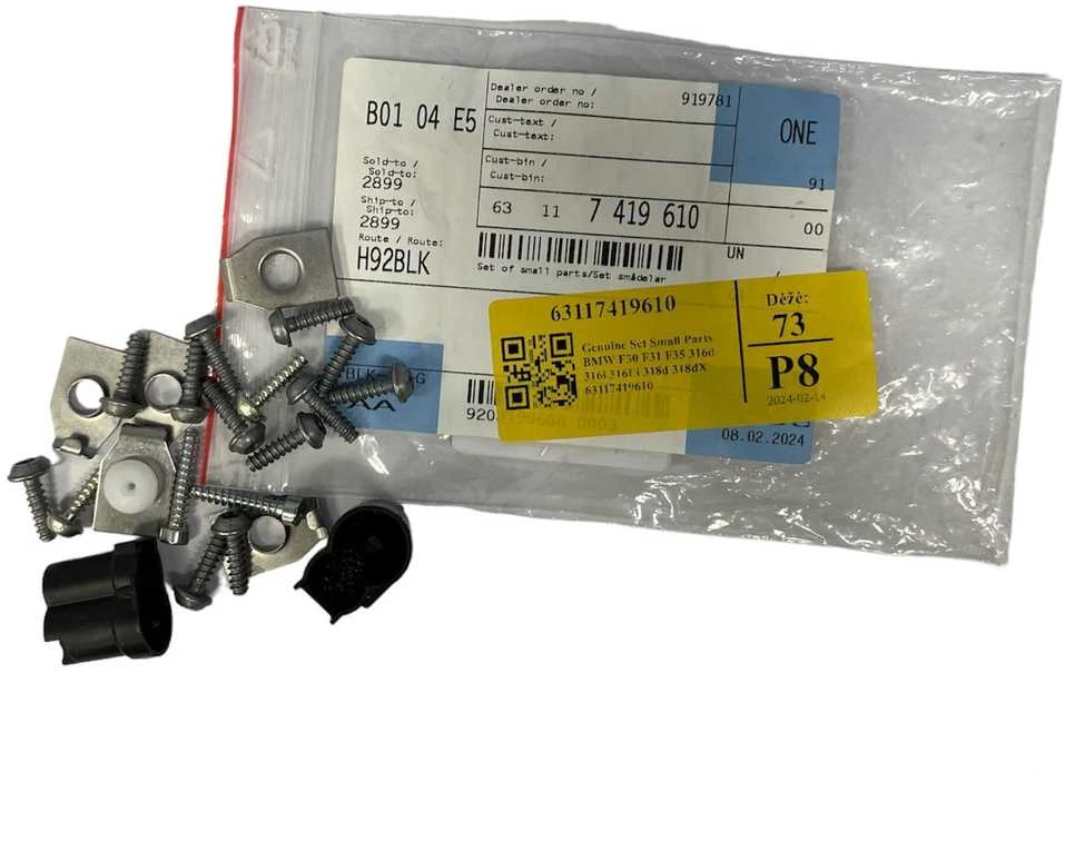 BMW F30 F31 LCI priekinių žibintų restauravimo rinkinys Mažų dalių rinkinys Originalus 63117419610