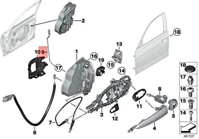 BMW F30 F80 M3 Durys Priekinis Dešinys Veikimo Stangos Originalus 51217270006