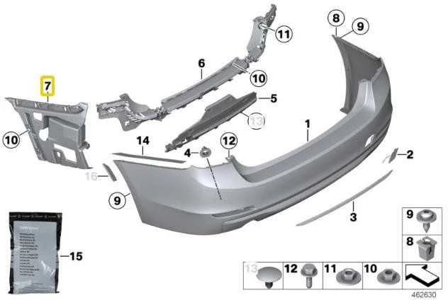 BMW F30 LCI 09 14 10 18 Originalus 51127384465