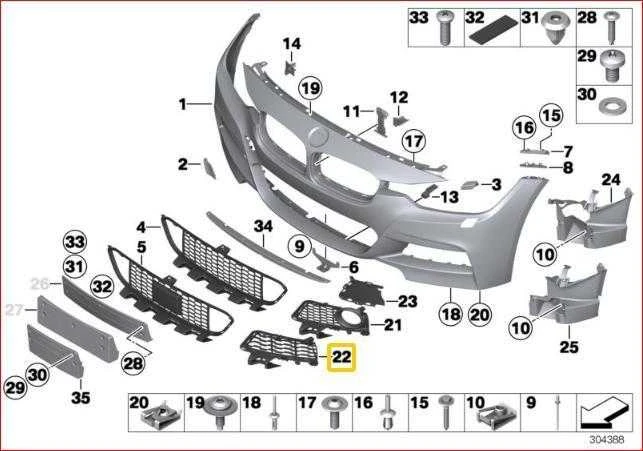 BMW F30 priekinio bamperio grotelės dešinės pusės originalios 51118068126