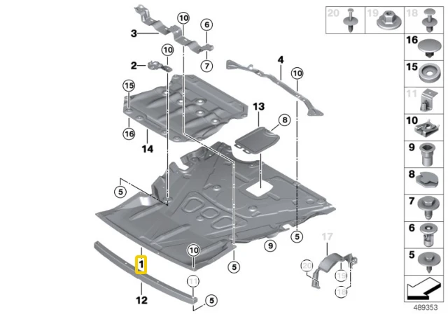 BMW F30 Underhood Shield Originalus 51757373844