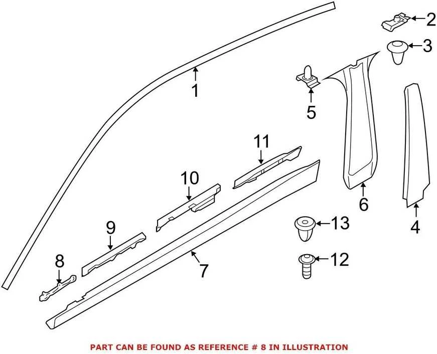 BMW F32 F32 F33 F34 F36 318d 320d 320dX atraminis kairės pusės kraštas originalus 51777294887