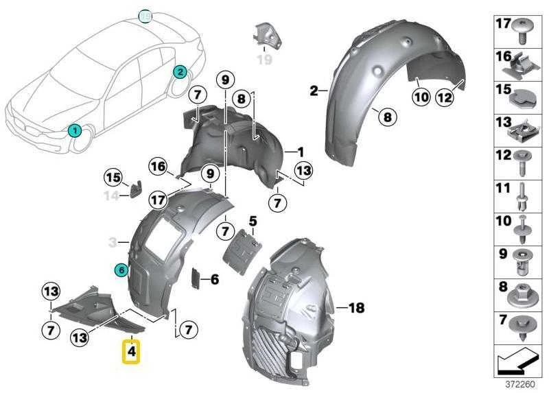 BMW F32 F32 F33 F36 dangtelis apačioje, dešinėje, originalus 51718054552