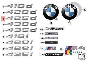 BMW F32 F33 F36 Etiketė Originalus 51147356331