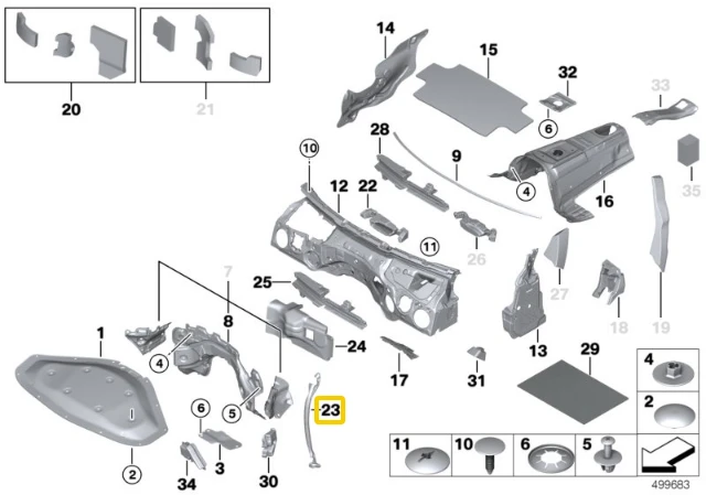 Bmw F32 F36 Dešinės Šoninės Rėmo Atramos Originalus 51487322914