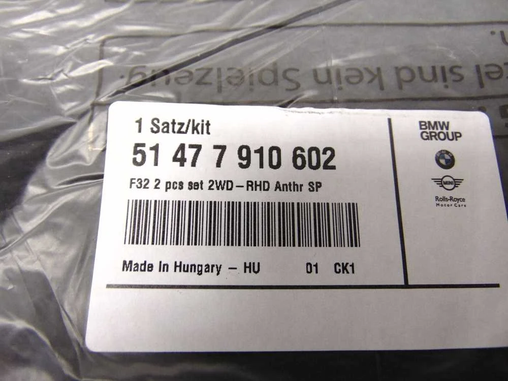 BMW F32 F82 F33 Priekiniai Pėdų Kilimėliai Originalus 51477910602